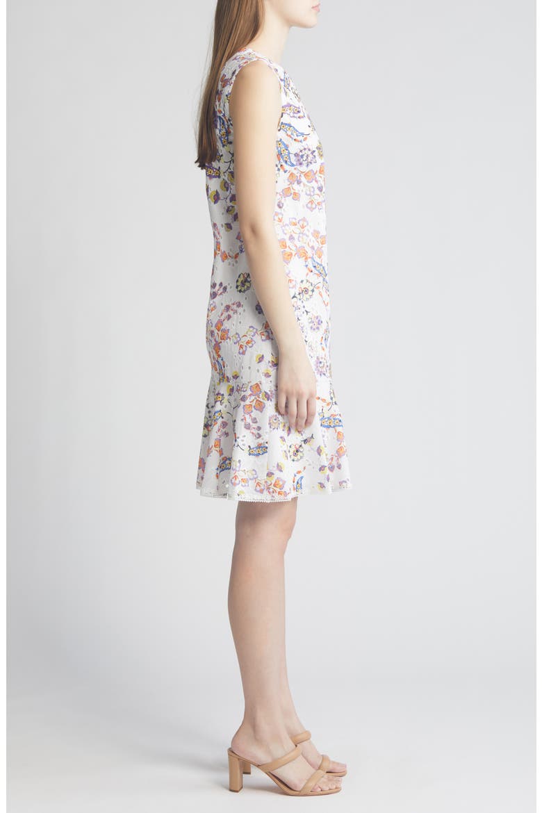 Daniela Floral Embroidered Cotton Dress, Alternate, color, IVORY MULTI