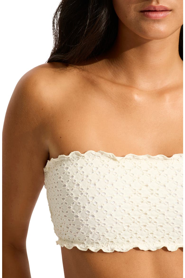 Daydreamer Strapless Bikini Top, Alternate, color, VANILLA