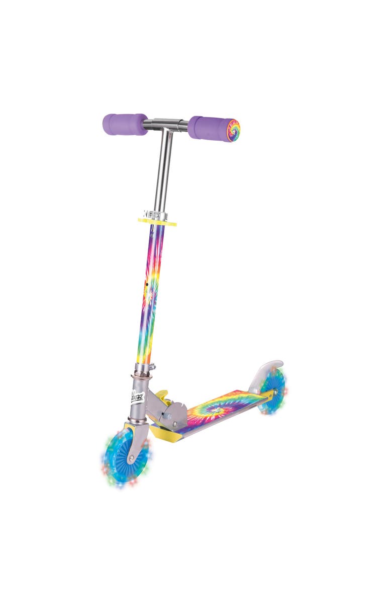 Ozbozz Tie Dye Foldable Scooter Light Up Wheels Ages 5 And Up, Main, color, Multicolored