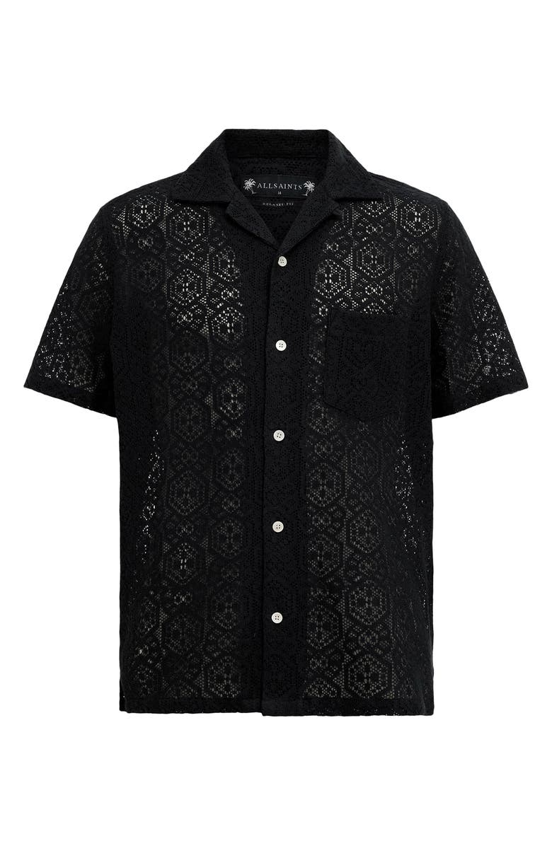 AllSaints Harden Lace Camp Shirt, Alternate, color, 