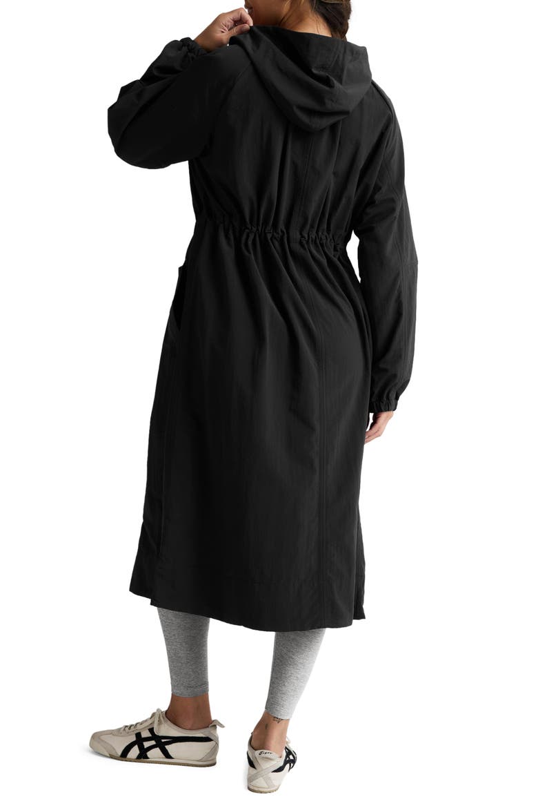 En Route Long Hooded Jacket, Alternate, color, BLACK