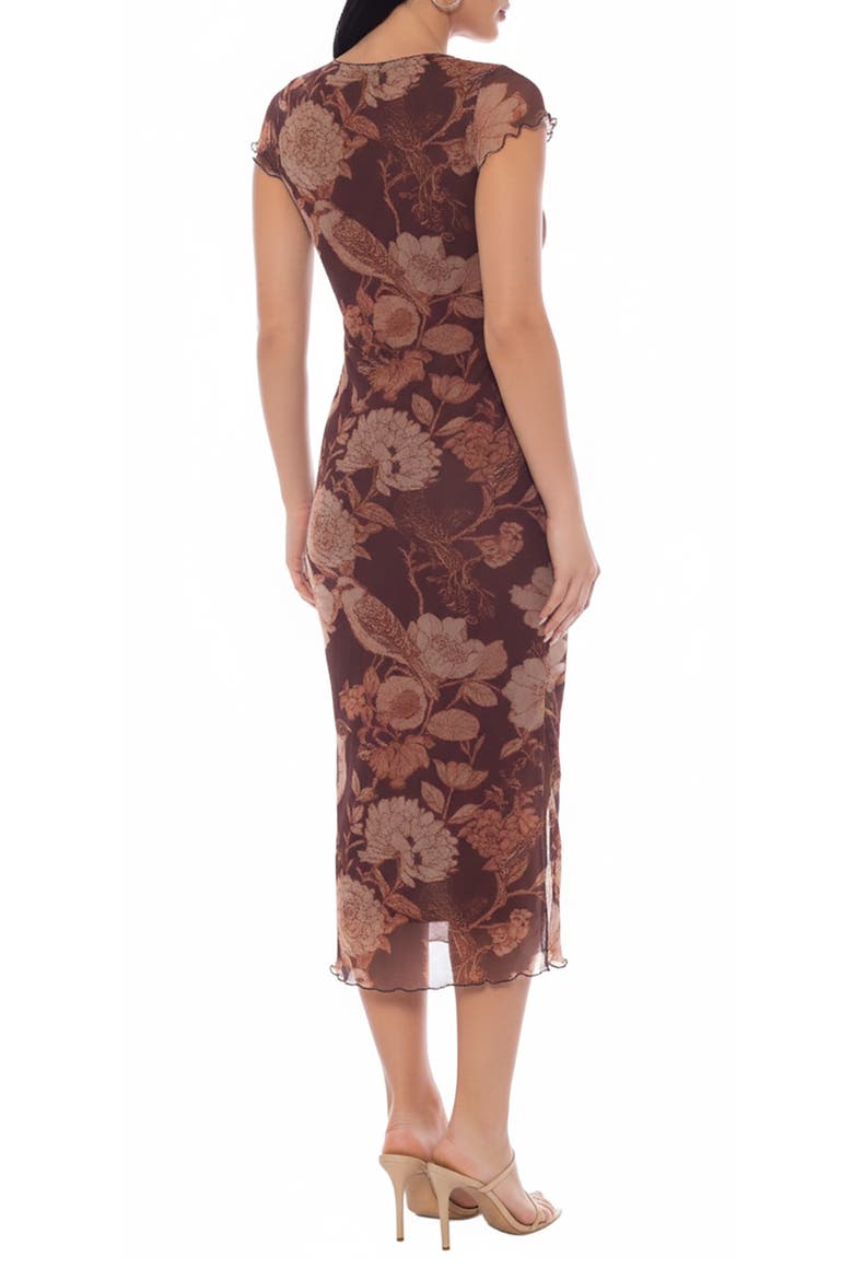 Mesh T-Shirt Dress, Alternate, color, BROWN MULTI