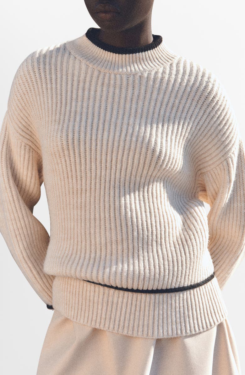 MANGO Perkins Rib Sweater, Main, color,