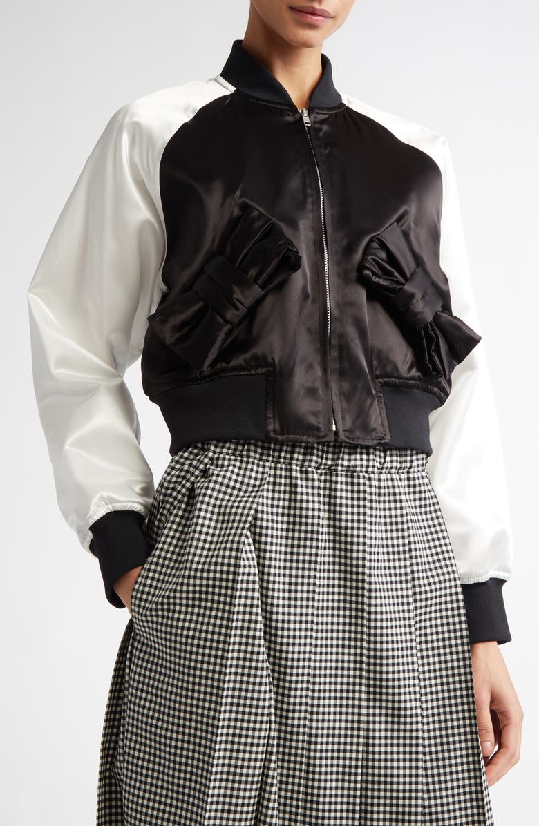 Comme des Garçons Girl Satin Bomber Jacket, Alternate, color, 