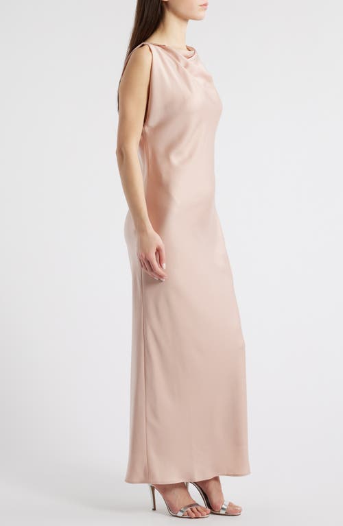 Wayf Katerina Draped Matte Satin Gown In Rose