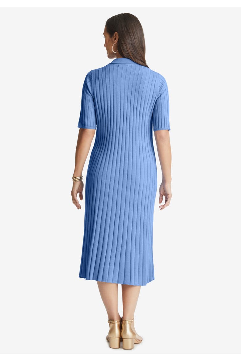 Ribbed Henley Dress, Alternate, color, FRENCH BLUE