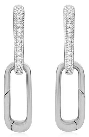 Monica Vinader Alta Capture Huggie Sterling Silver And Diamond Earrings In Silver