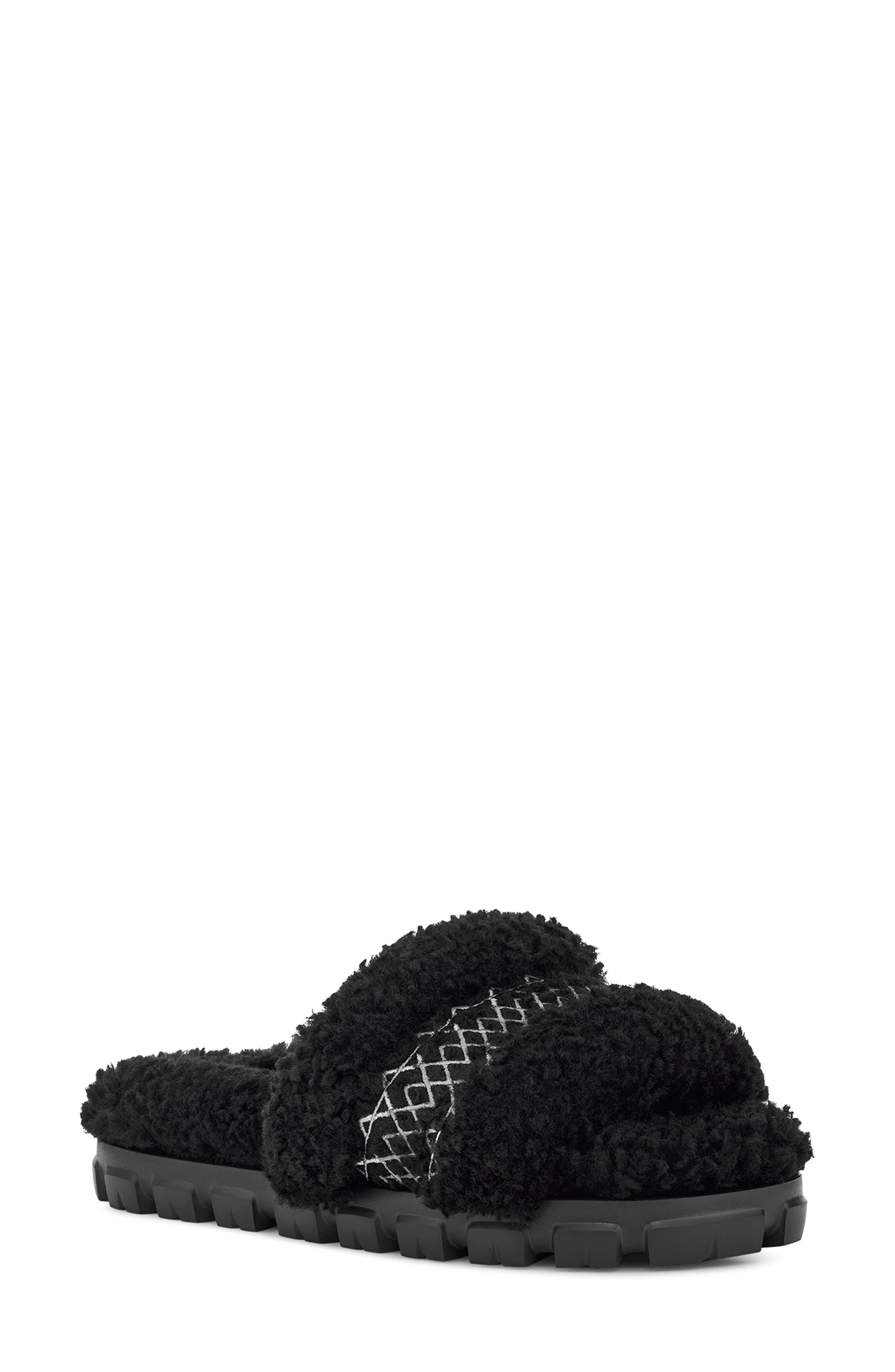 UGG<sup>®</sup> Cozetta Braid Genuine Shearling & Faux Shearling Slide Sandal, Main, color, 