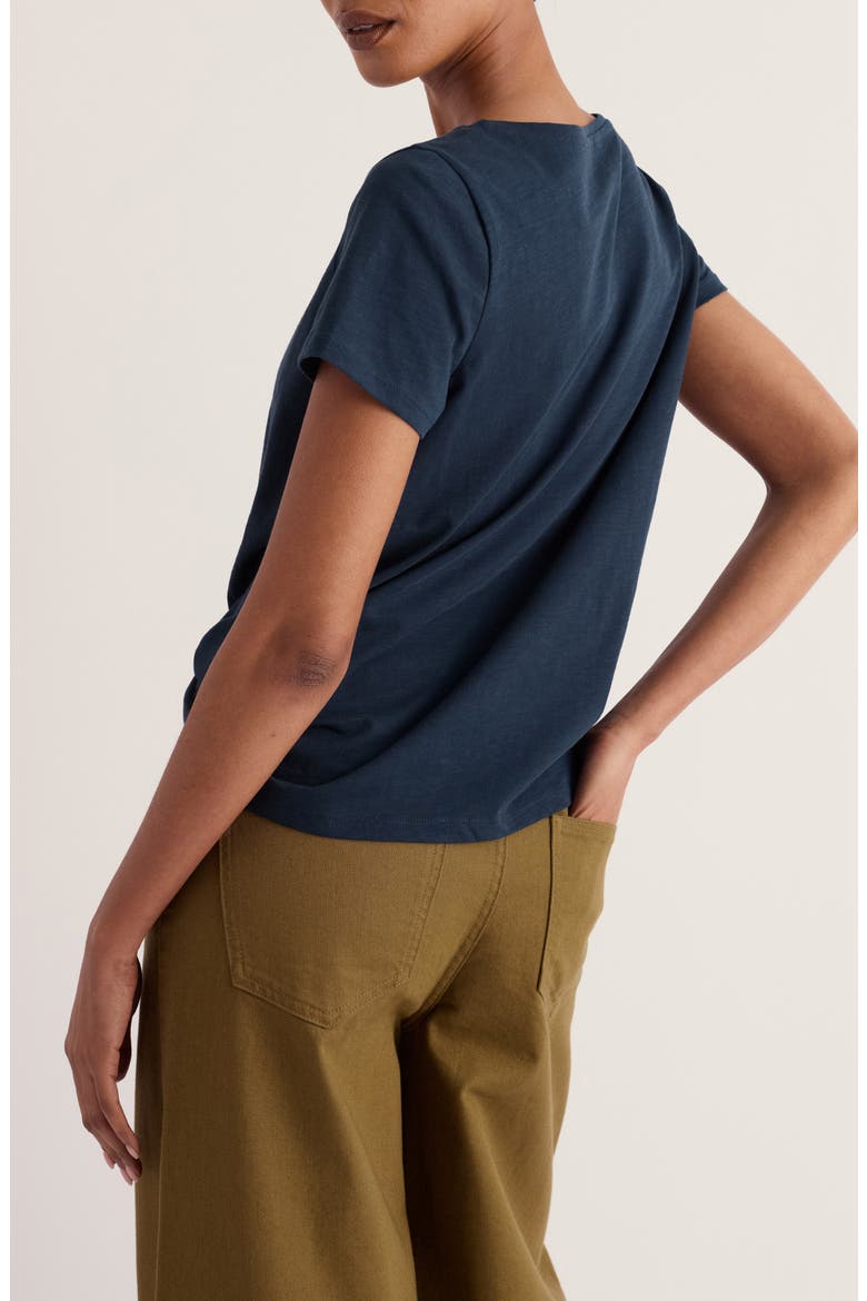 Appletree Keyhole Organic Cotton T-Shirt, Alternate, color, MARITIME