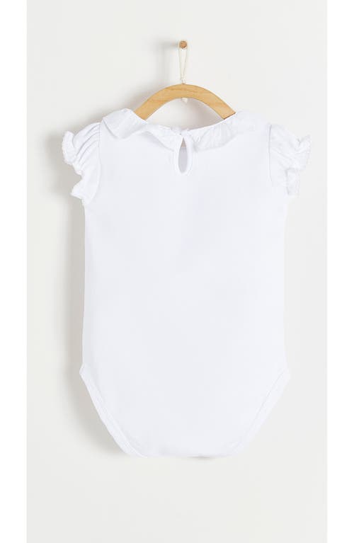 Shop Babycottons Essentials Detailed Collar Bodysuit In White