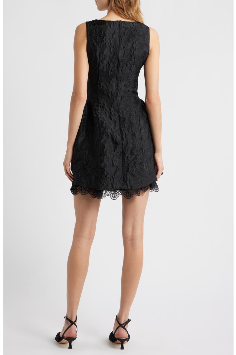 Screenplay Floral Jacquard Cocktail Dress, Alternate, color, BLACK
