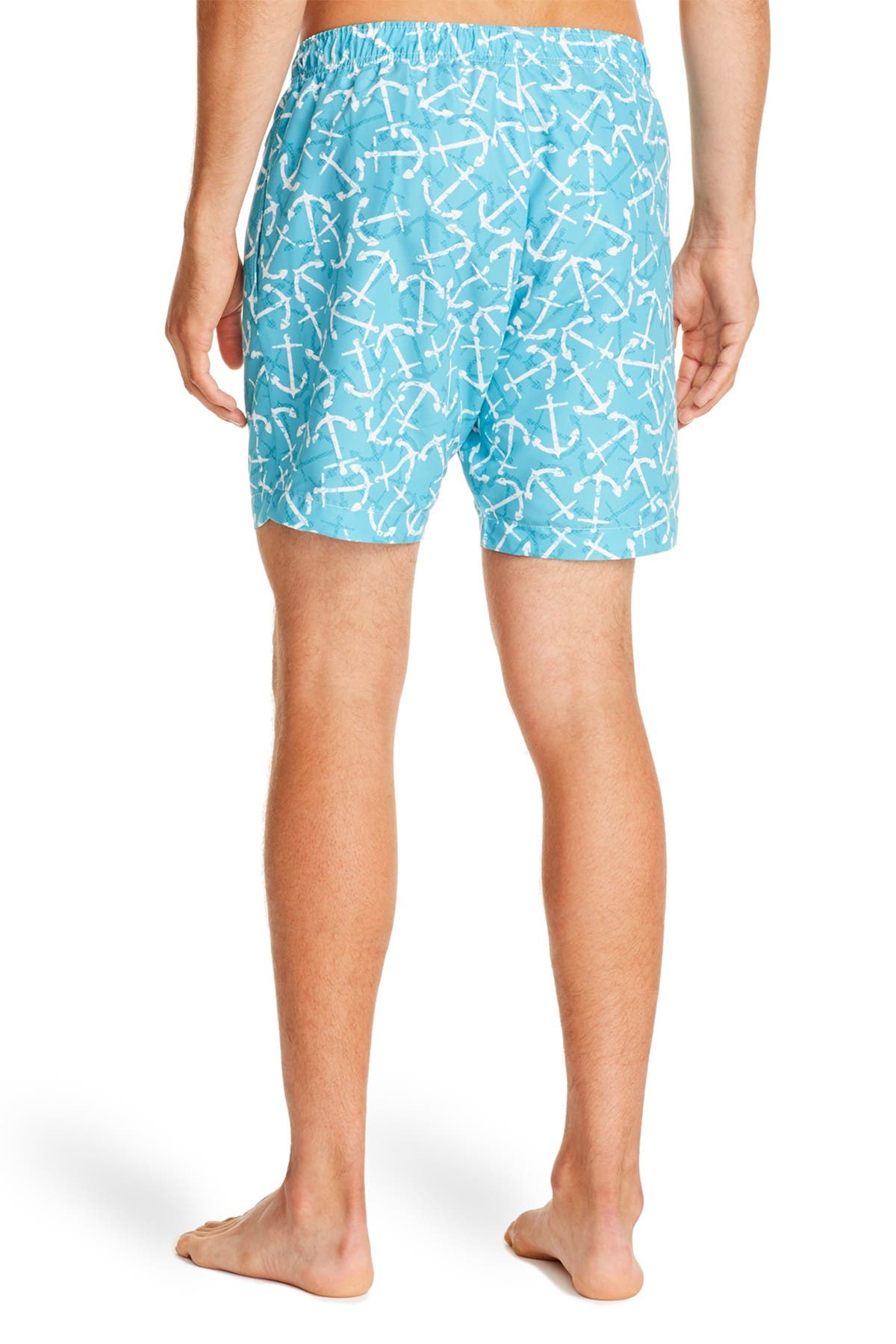CONSTRUCT Teal Arch Print Drawstring Swimming Trunks | Nordstromrack