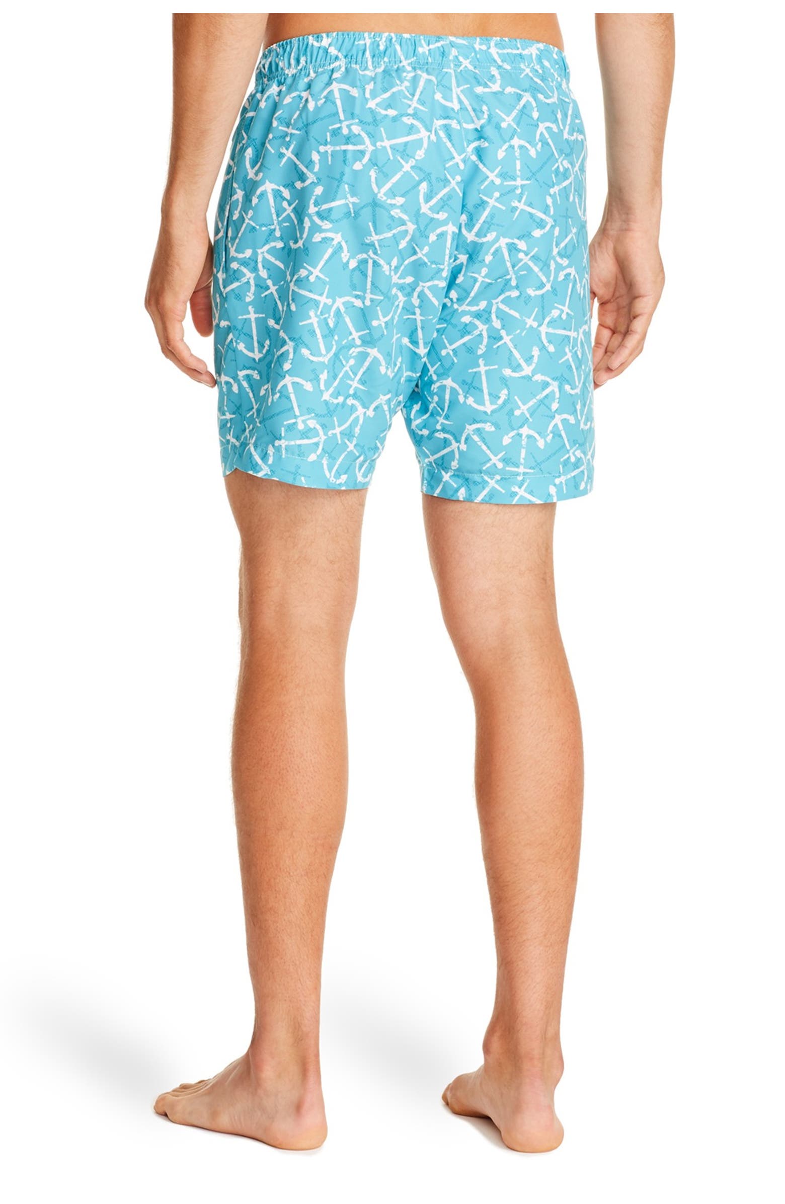 CONSTRUCT Teal Arch Print Drawstring Swimming Trunks | Nordstromrack