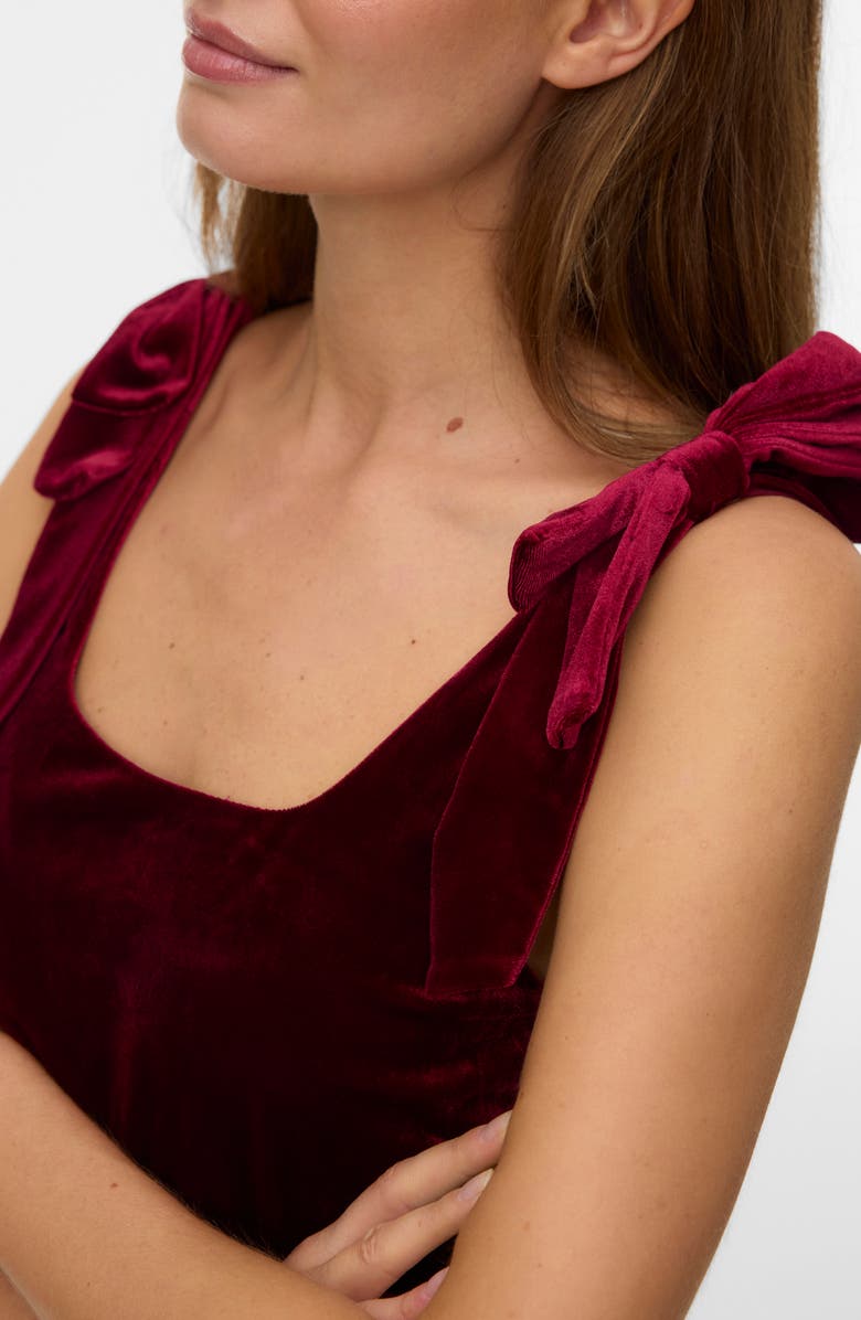 VERO MODA Vida Tie Strap Velvet Top, Alternate, color, Rumba Red