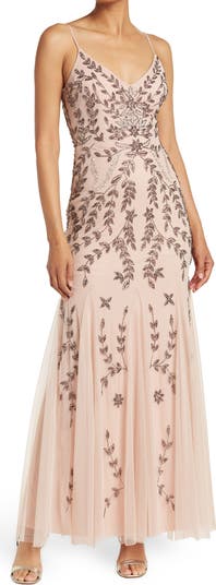 Marina v neck beaded dress best sale