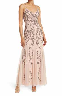 Marina Beaded V-Neck Gown