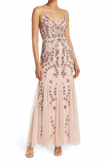 Marina Beaded V-Neck Gown