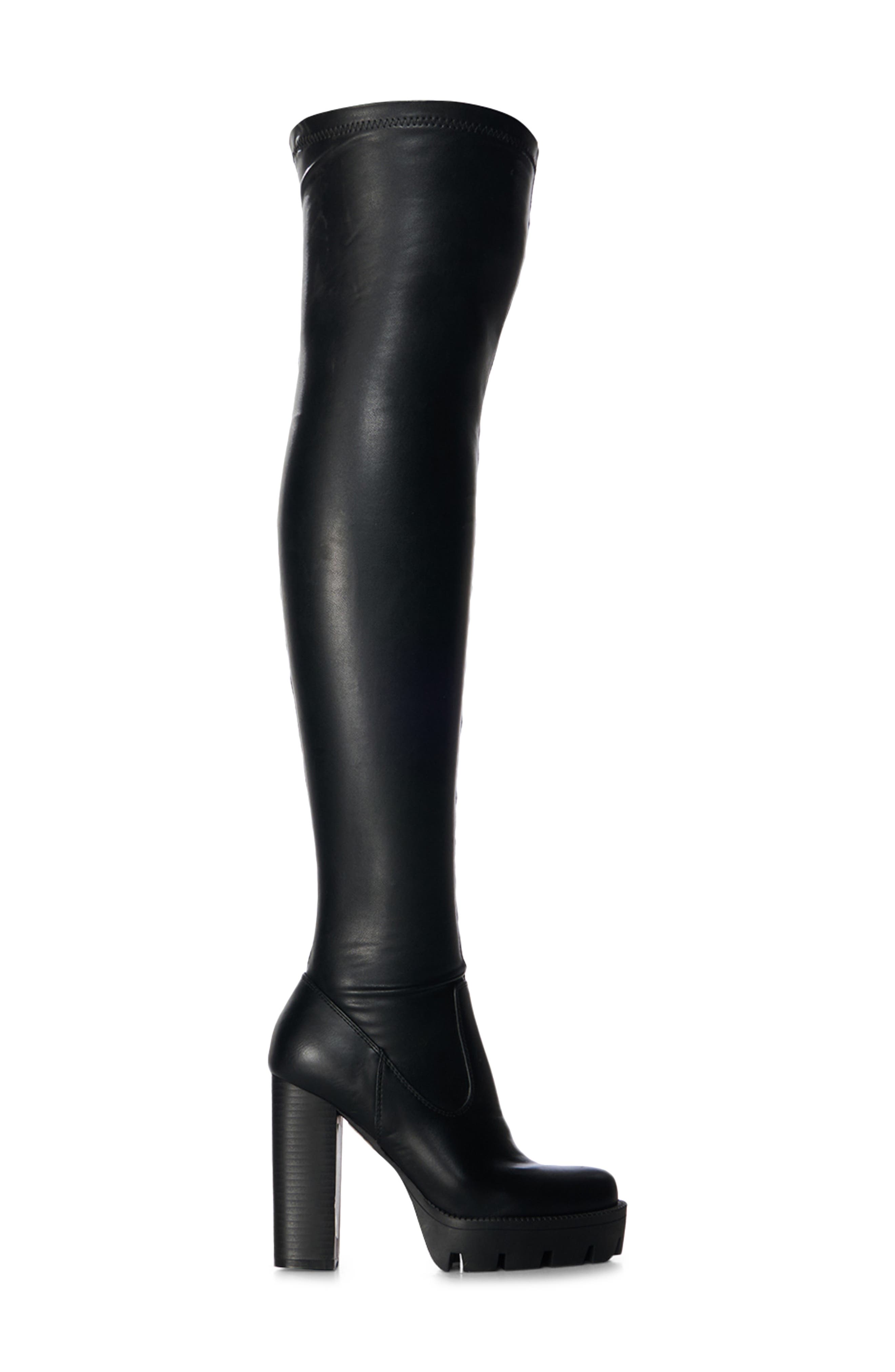 AZALEA WANG Ashland Over the Knee Platform Boot, Alternate, color, Black