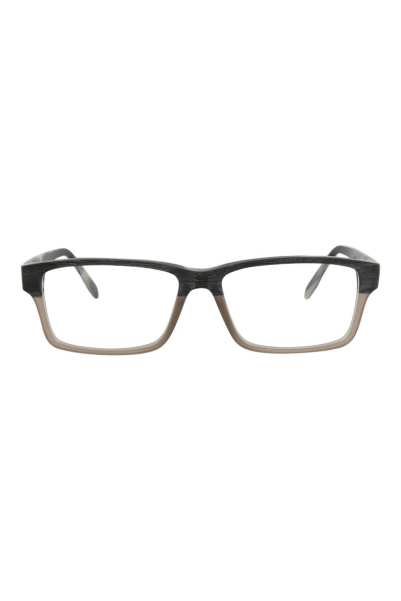 57mm Rectangular Optical Glasses, Main, color, TAUPE BLACK TRANSPARENT