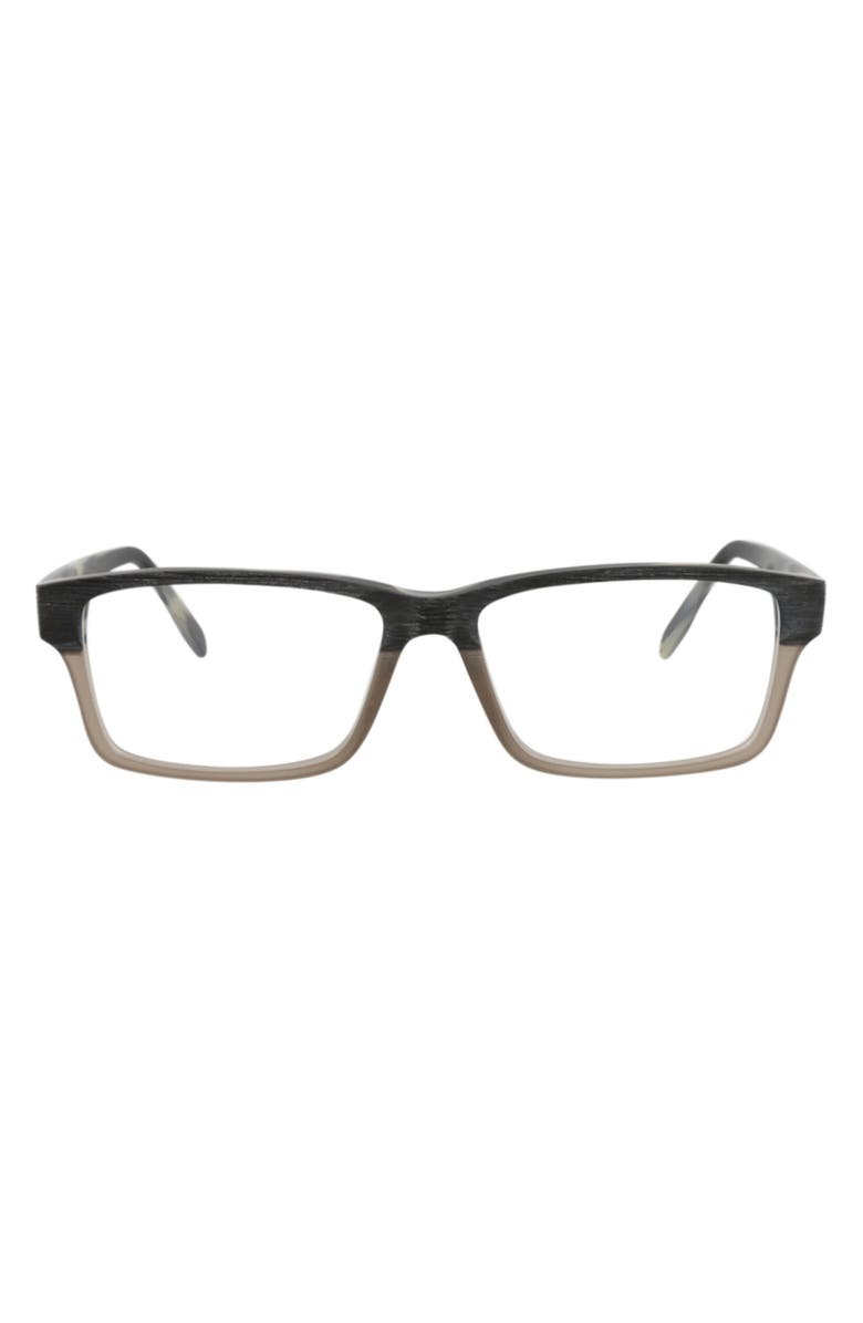 Maui Jim 57mm Rectangular Optical Glasses, Main, color, Taupe Black Transparent