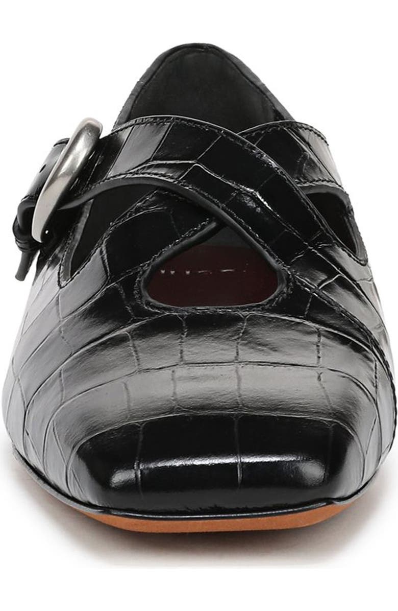 Vince Cici Cross Strap Flat, Alternate, color, Black Croc