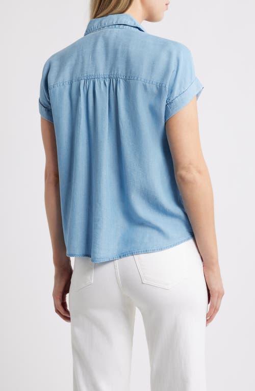 Beachlunchlounge Beatrix Denim Button-up Shirt In Blue