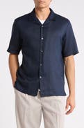 Theory Daze Short Sleeve Linen Button-Up Shirt