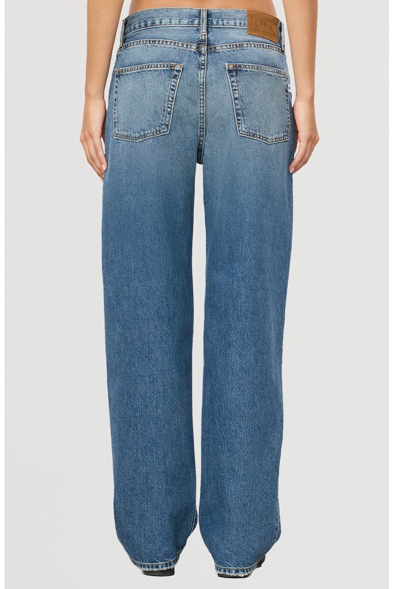 Saint High Waist Ripped Boyfriend Jeans, Alternate, color, MEDIUM INDIGO