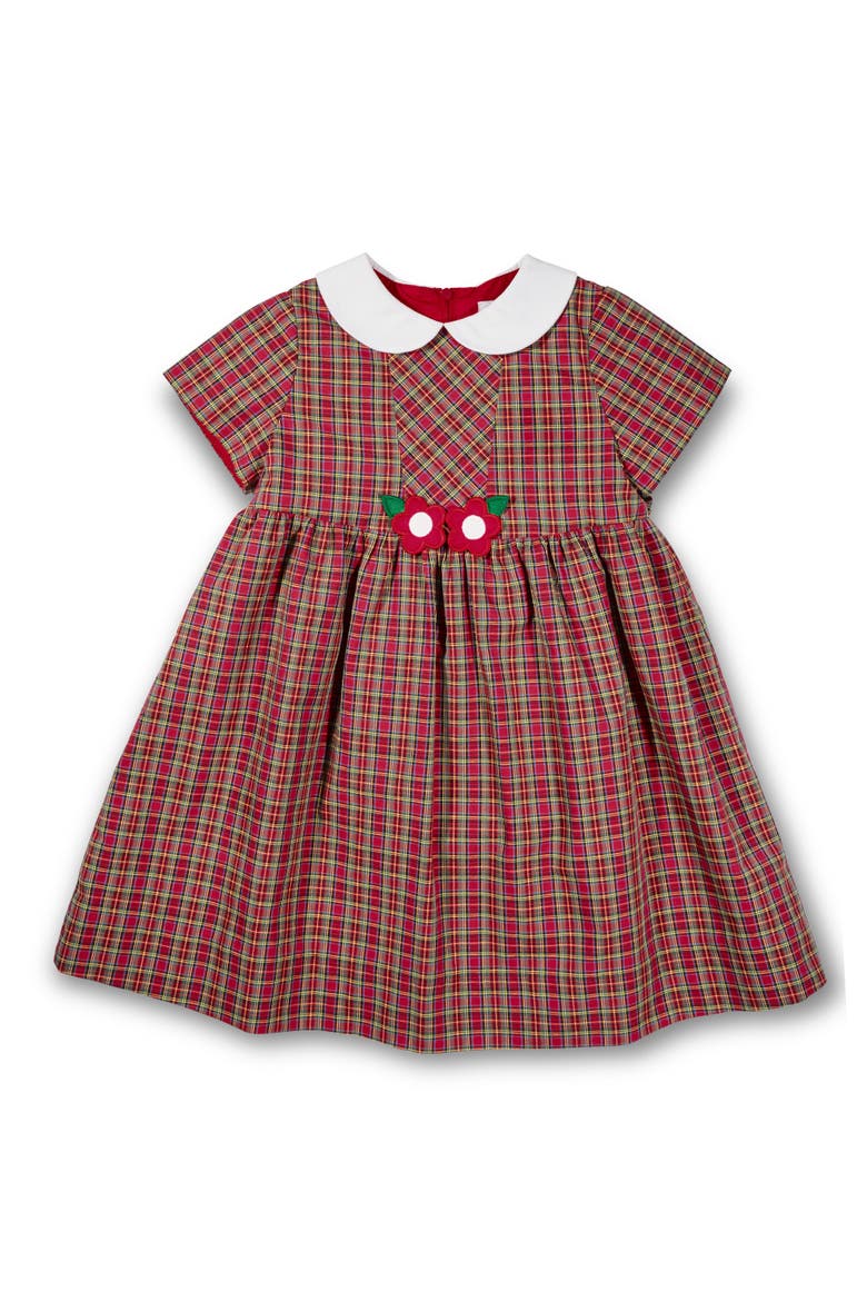 Plaid Dress With Flowers, Main, color, Red, Green, White