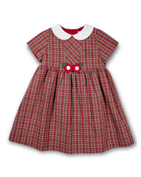 Plaid Dress With Flowers (Toddler, Little Kid, Big Kid)
