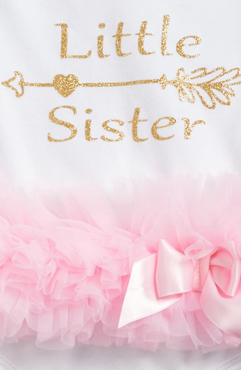 Popatu Little Sister Skirted Bodysuit, Alternate, color, White