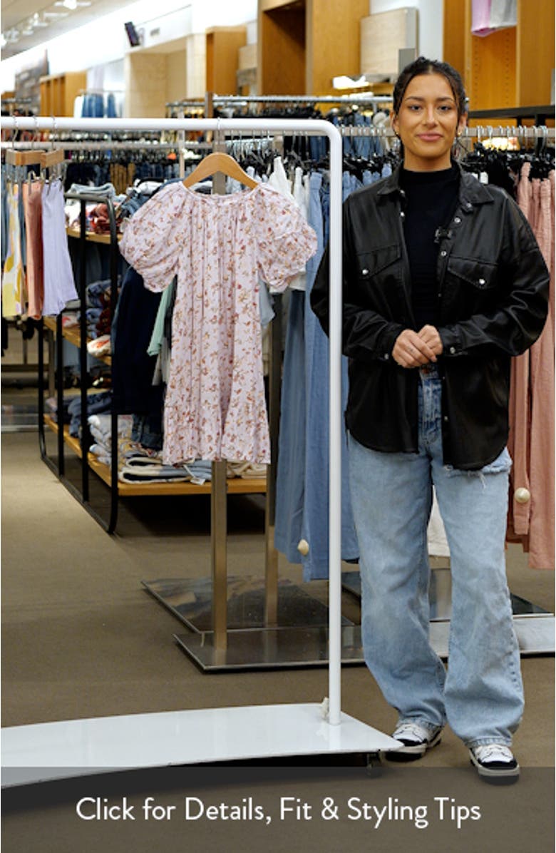 Kids' Floral Puff Sleeve Dress, sales video thumbnail