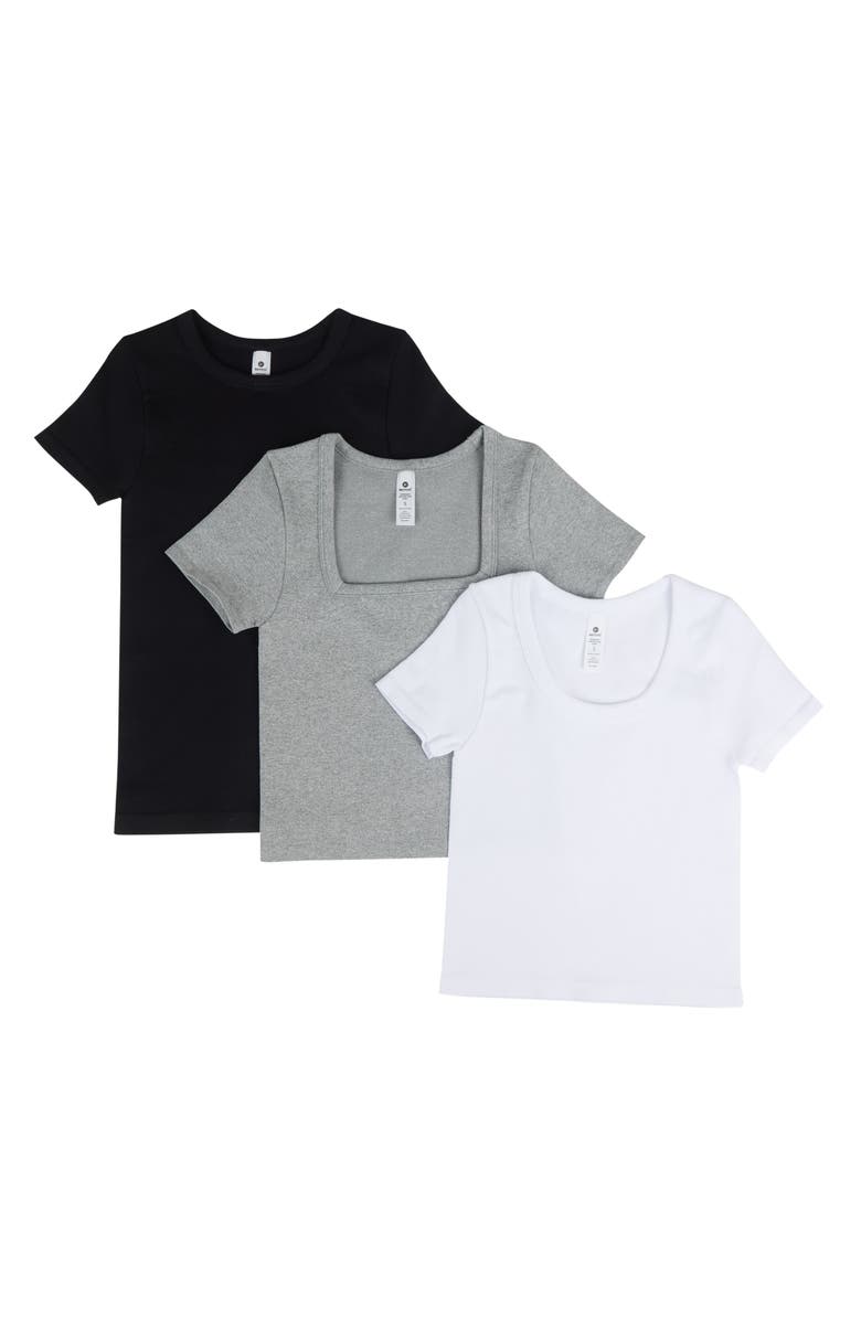 90 DEGREE BY REFLEX Seamless Scoop Neck 3-Pack T-Shirt Set, Alternate, color,