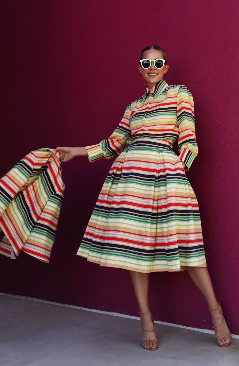 Halogen<sup>®</sup> x Atlantic-Pacific Print Blouson Sleeve Blouse, Alternate, color, 