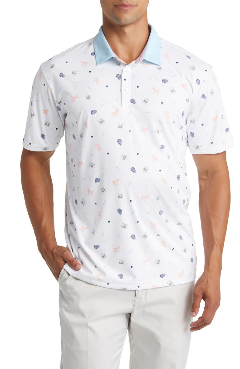 Swannies Amendt Print Golf Polo, Main, color, 