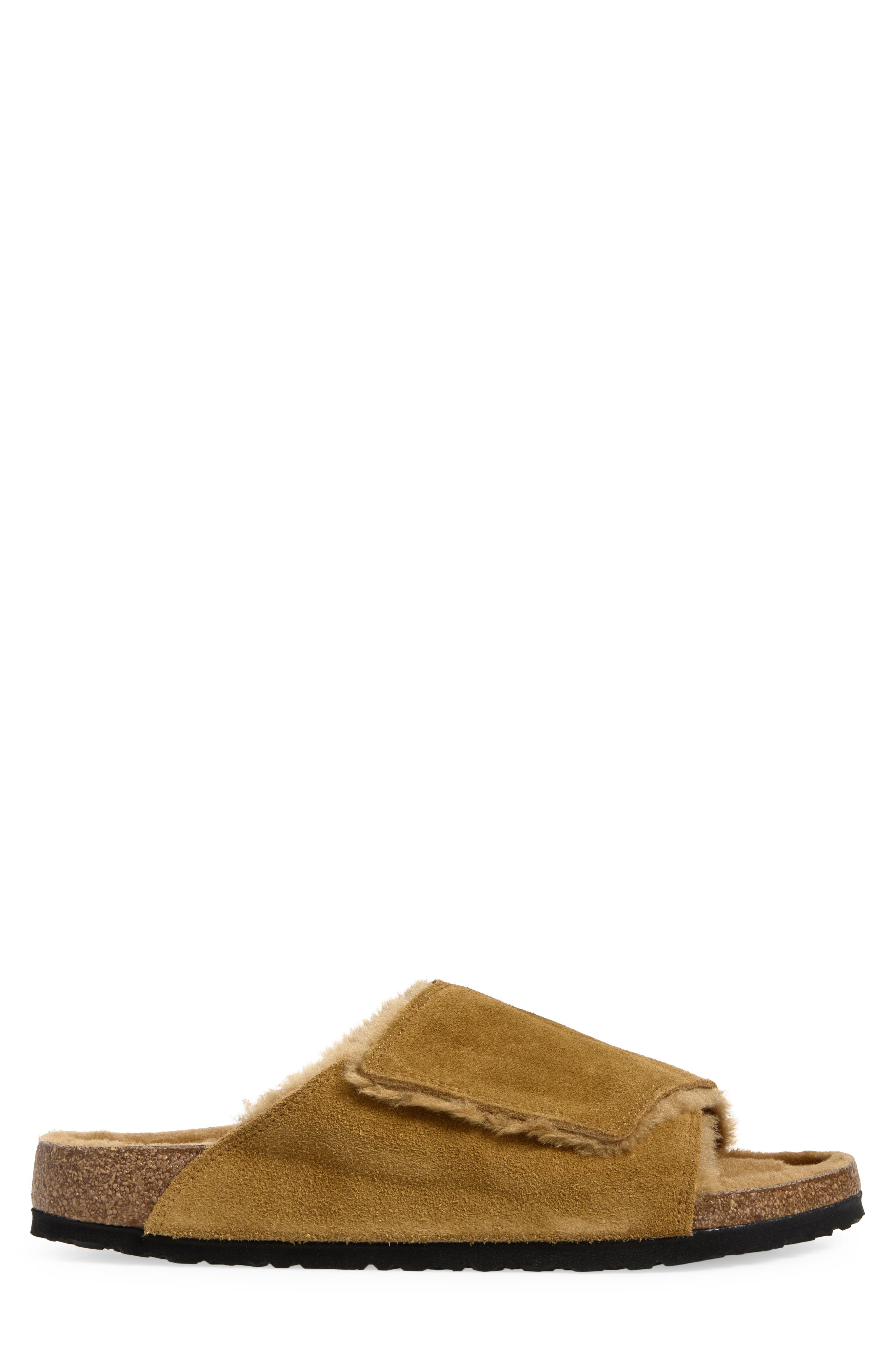 Solana Genuine Shearling Slide Sandal, Alternate, color, CORK BROWN/ CORK BROWN