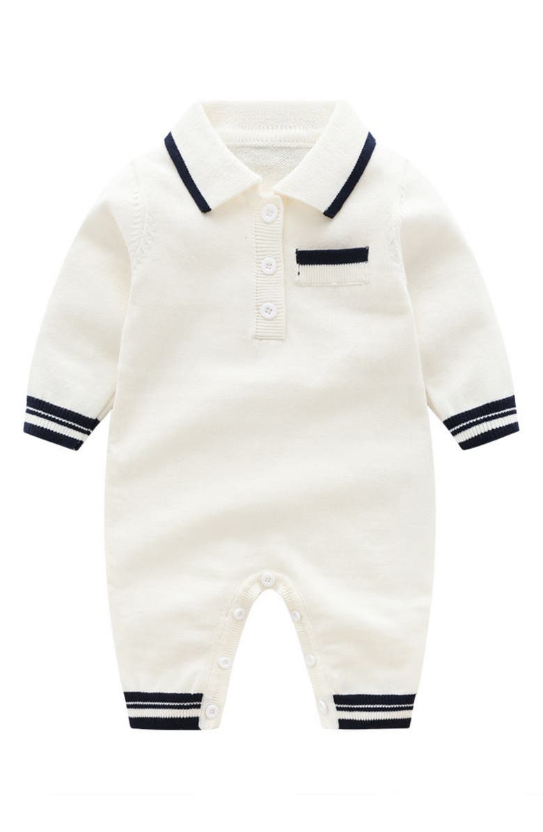 Ashmi & Co. Winston Knit Cotton Romper, Main, color, White