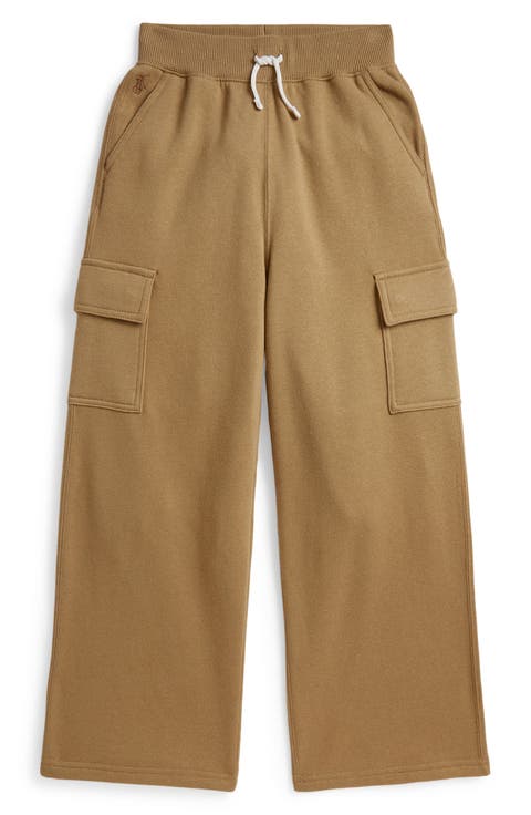 Kids' Wide Leg Fleece Cargo Sweatpants
