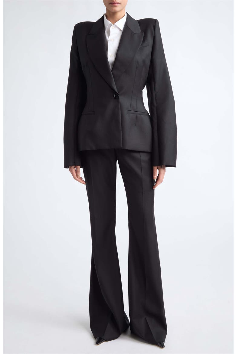 Madame H. Wool Blazer, Alternate, color, BLACK