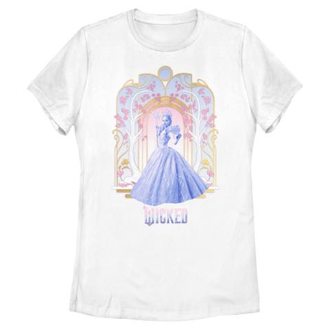 Women's Wicked For Good Glinda Flowers and Trees  Graphic T-Shirt