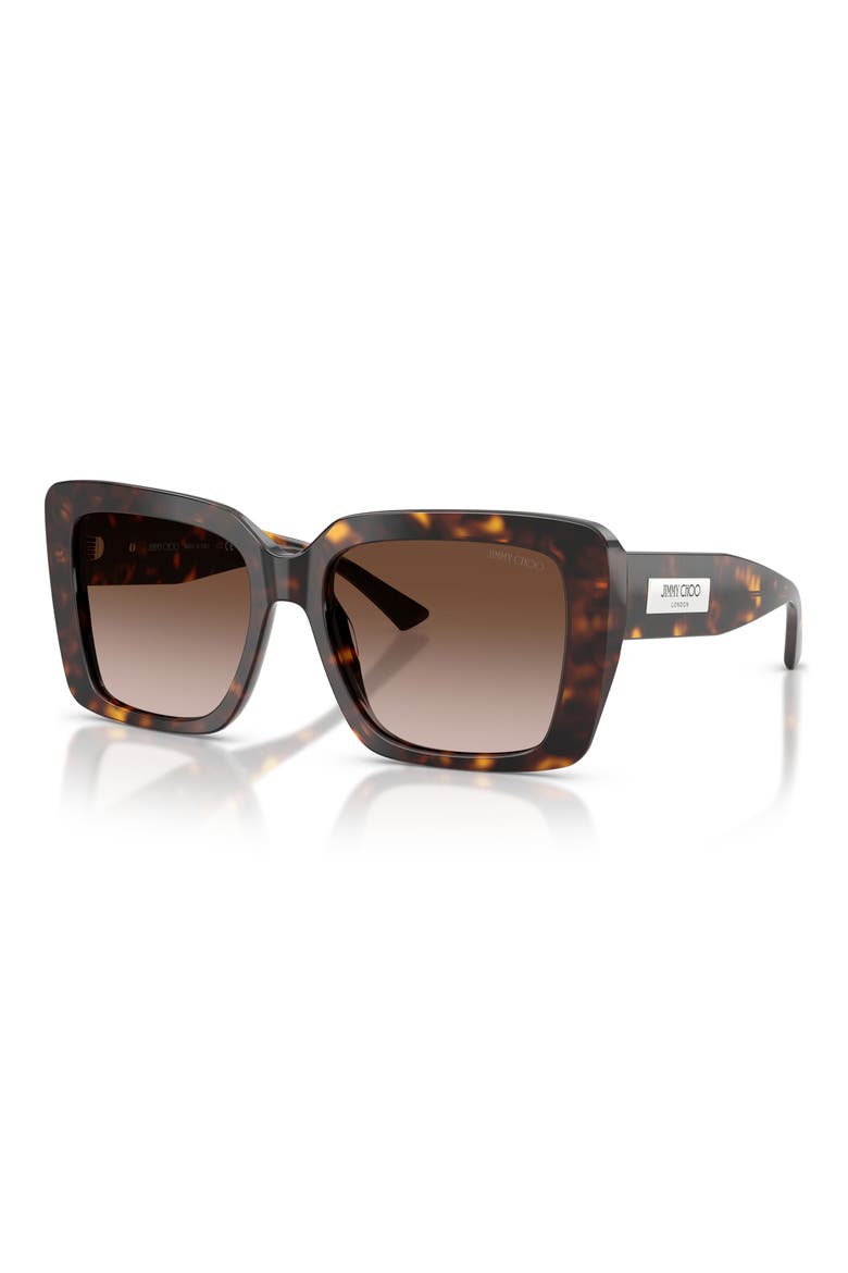 54mm Gradient Square Sunglasses, Alternate, color, HAVANA / BROWN GRADIENT