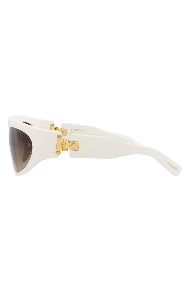 Balmain 62mm Shield Sunglasses, Alternate, color, White White Brown