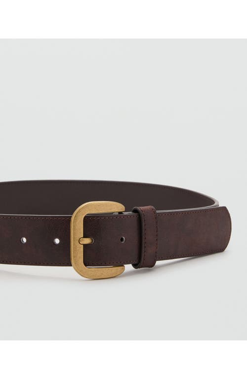 Mango Faux Leather Belt In Brown