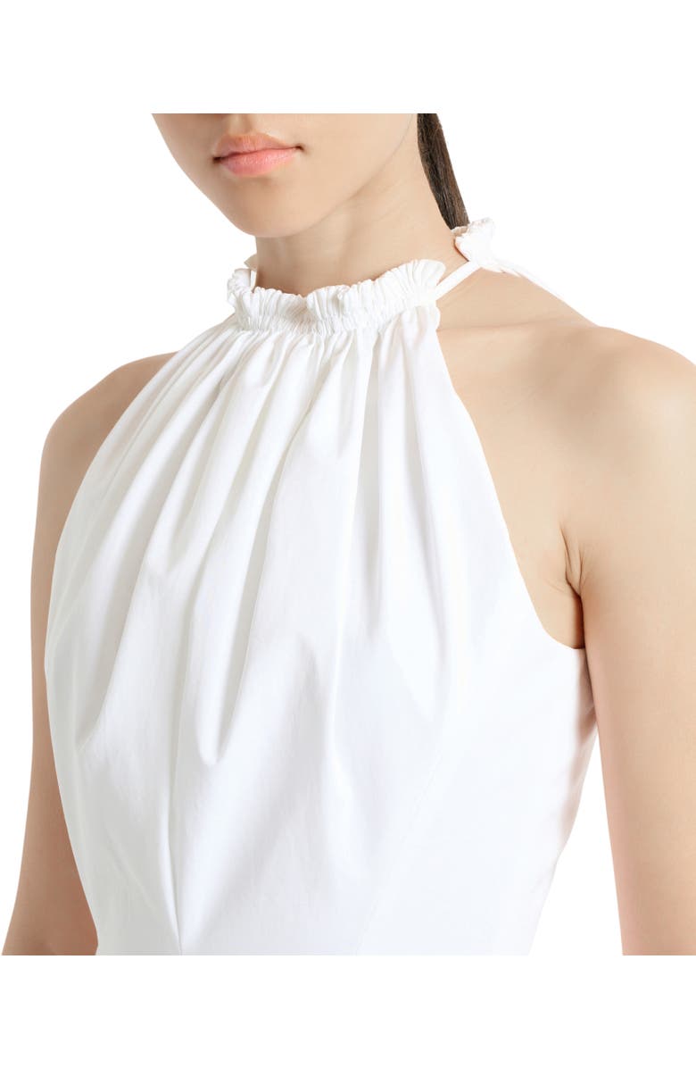 Balmain Flared cotton poplin dress, Alternate, color, White