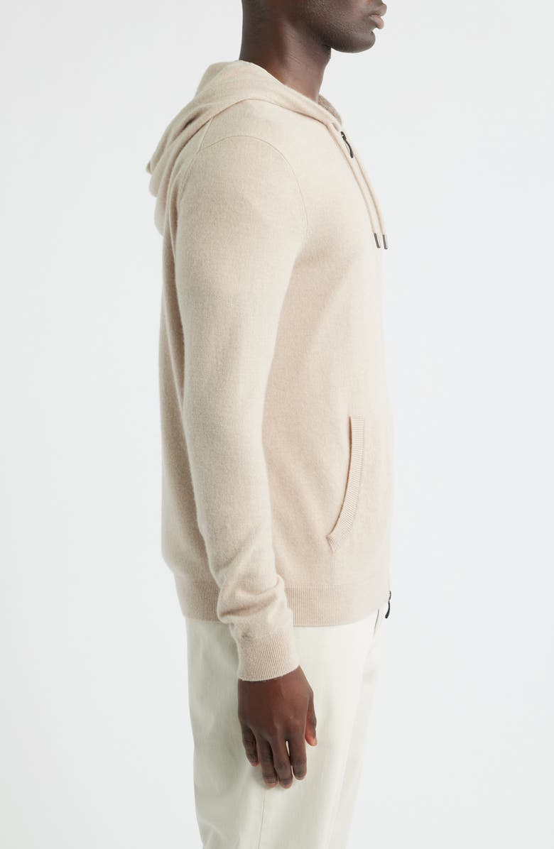 Robert Barakett Xander Cashmere Hooded Zip Cardigan, Alternate, color, Light Tan