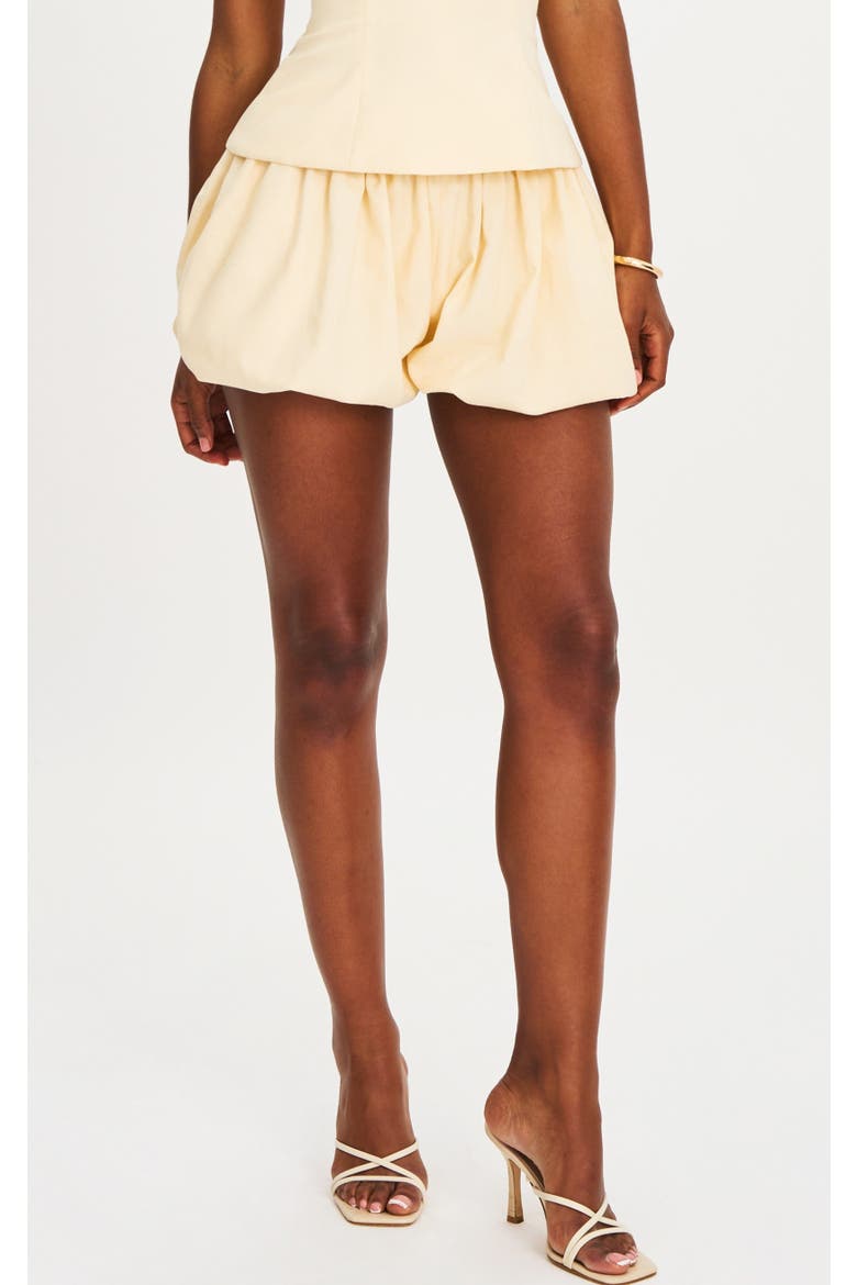 Quinzelle Linen Bubble Shorts, Main, color, Light Yellow