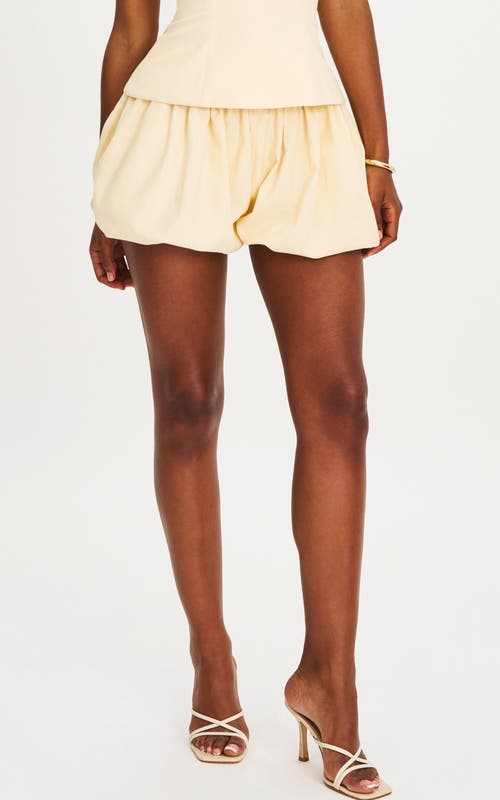 Miss Circle Quinzelle Linen Bubble Shorts In Yellow