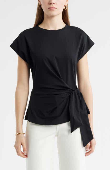 Nordstrom Tie Front Pima Cotton Dolman T-Shirt