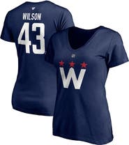 FANATICS Women's Fanatics Branded Tom Wilson Navy Washington Capitals 2020/21 Alternate Authentic Stack Name & Number V-Neck T-Shirt