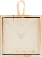 Leith Cubic Zirconia Initial Pendant Necklace
